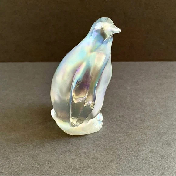 Fenton Iridescent Crystal Glass Penguin Figurine NWOT - Picture 2 of 6